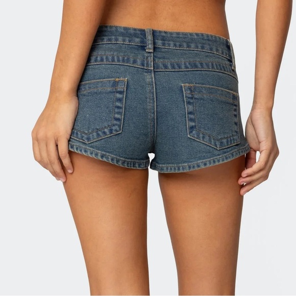 Edikted Jagger Low Rise Denim Shorts - Picture 6 of 7